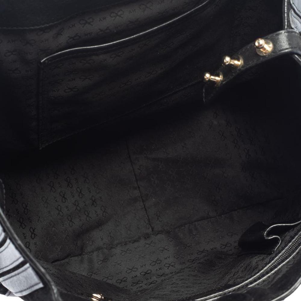 Anya Hindmarch Black Leather and Suede Belvedere Shoulder Bag 1