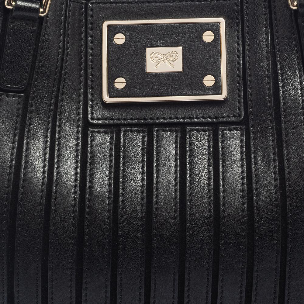 Anya Hindmarch Black Leather and Suede Belvedere Shoulder Bag 2