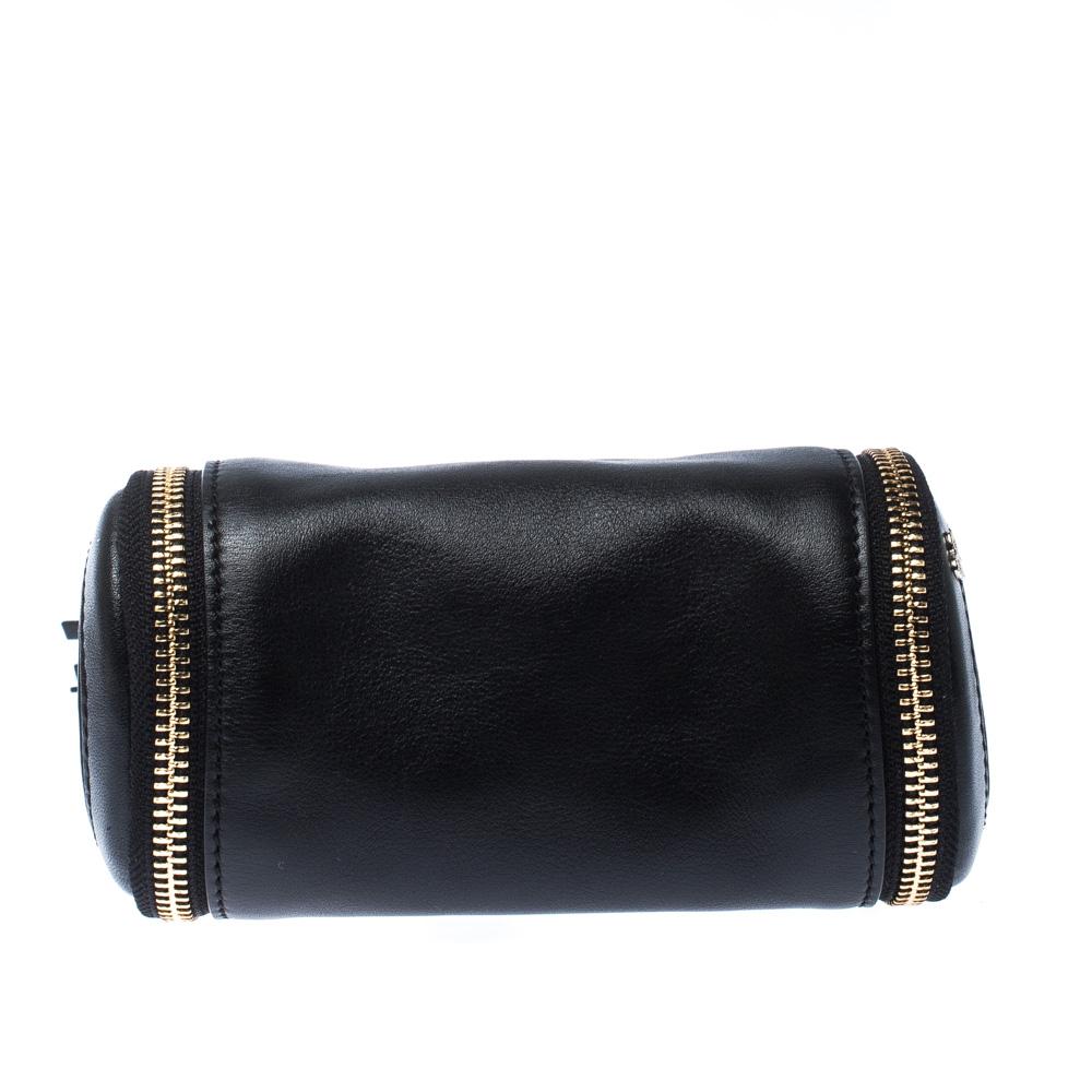 Anya Hindmarch Black Leather Cylinder All Sorts Wristlet Clutch 3