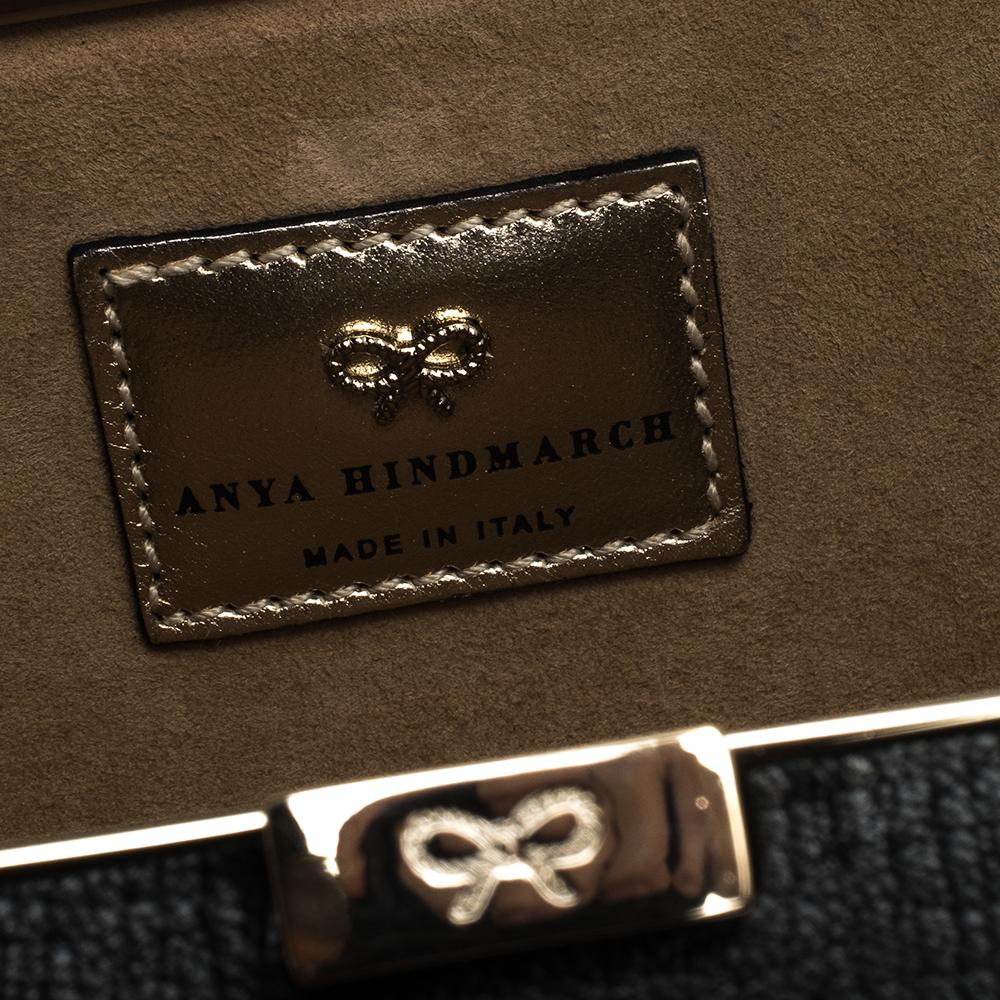 Anya Hindmarch Black Leather Imperial Eye Box Chain Clutch 5