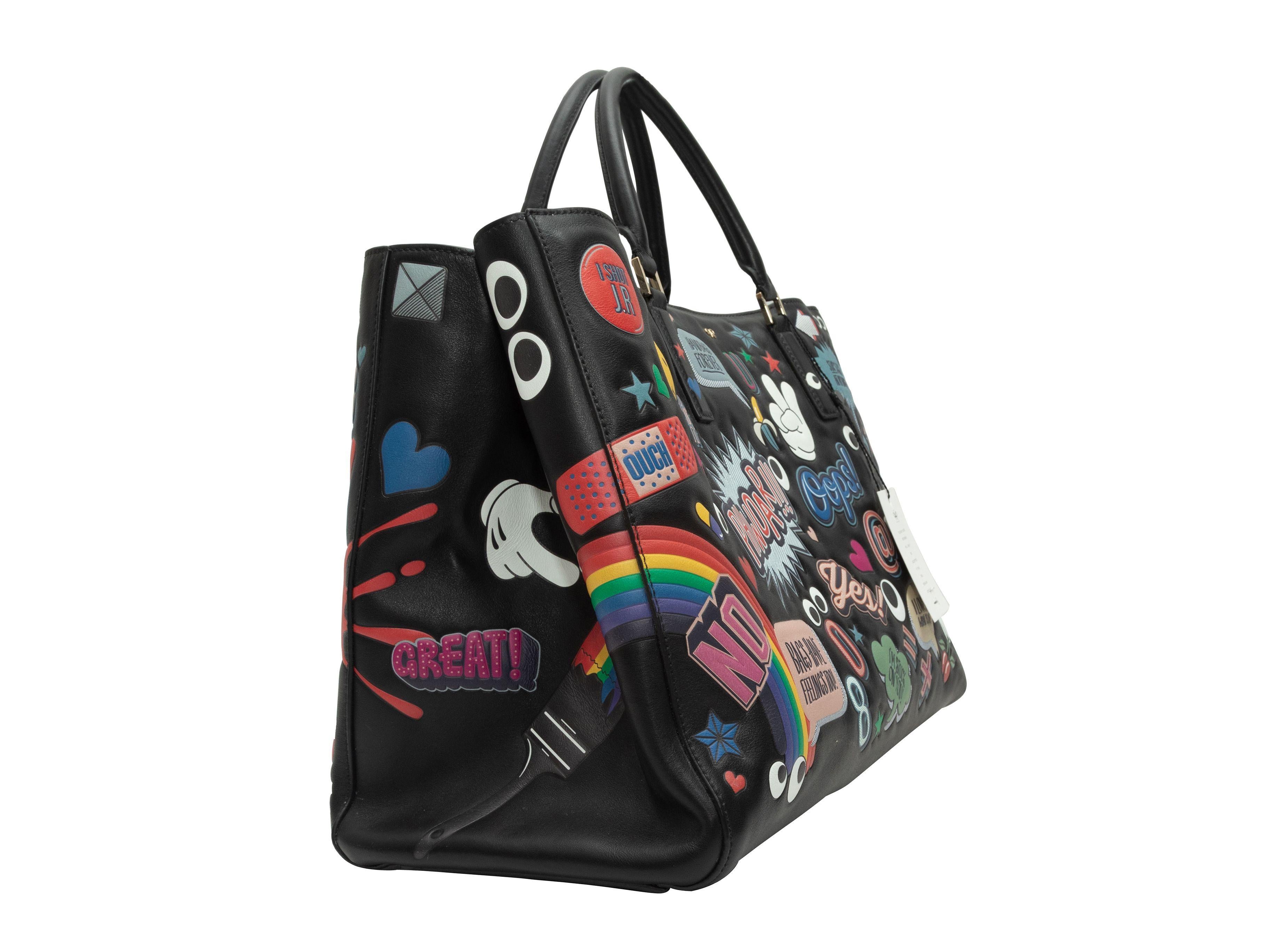 Anya Hindmarch Black & Multicolor Ebury Maxi II Sticker Print Tote 1