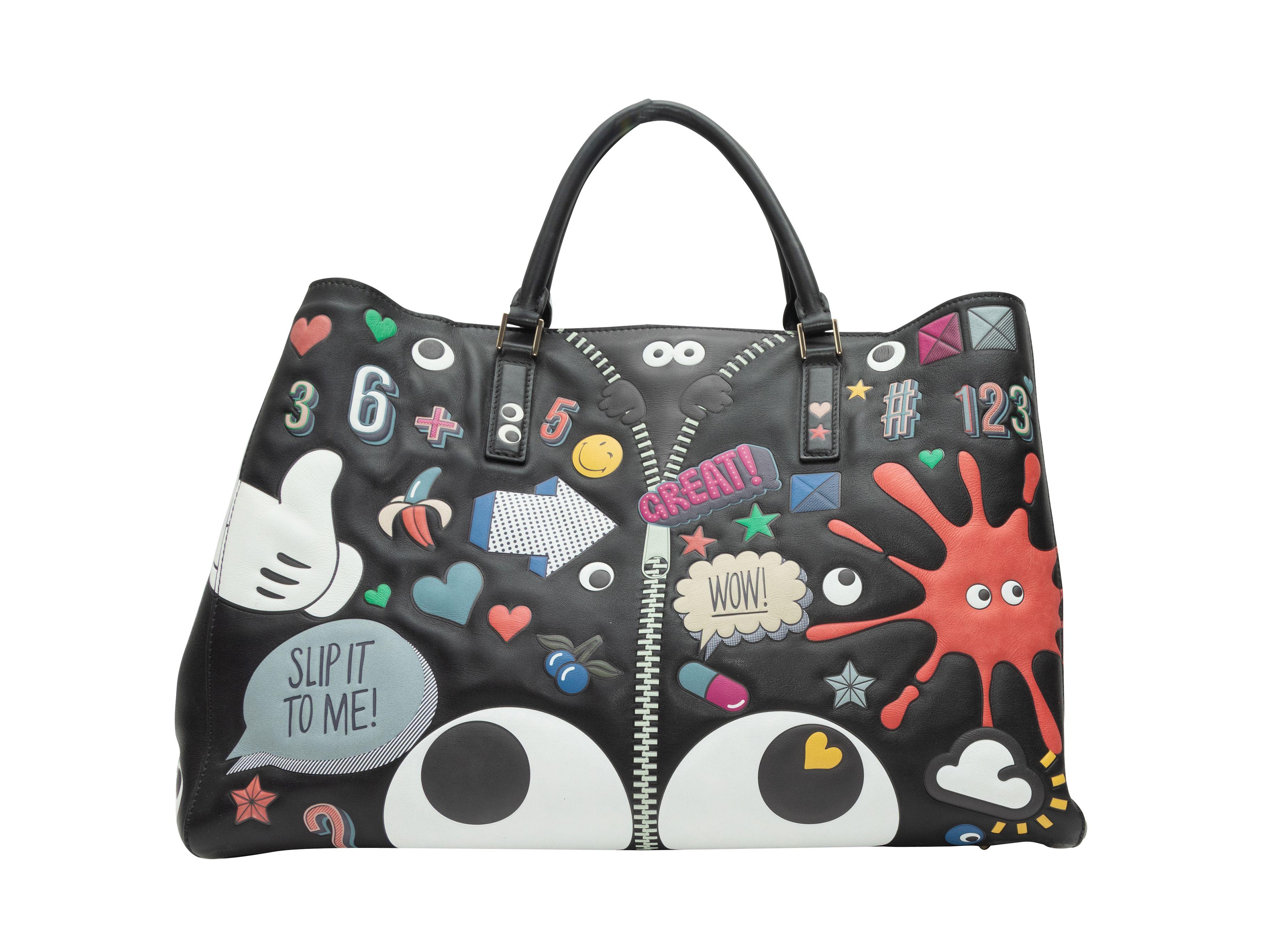 Anya Hindmarch Black & Multicolor Ebury Maxi II Sticker Print Tote 2