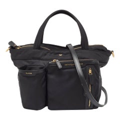 Anya Hindmarch Black Nylon and Leather Multi Pocket Tote
