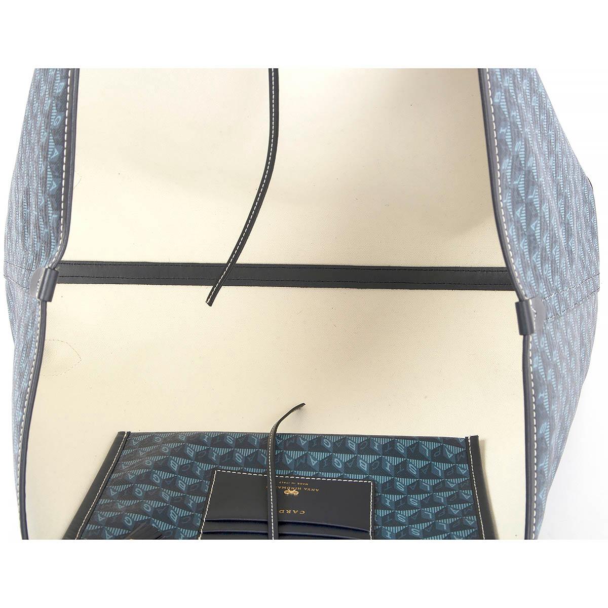 ANYA HINDMARCH blue I'M A PLASTIC BAG EYES Shopping Tote Bag 1