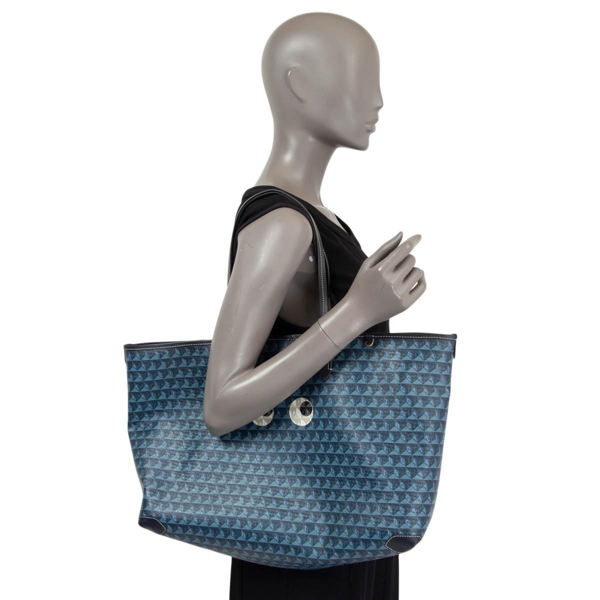 ANYA HINDMARCH blue I'M A PLASTIC BAG EYES Shopping Tote Bag 3