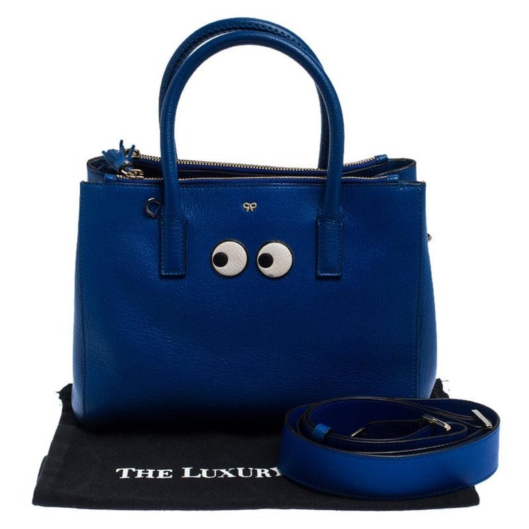Anya Hindmarch Blue Leather Ebury Tote For Sale at 1stDibs