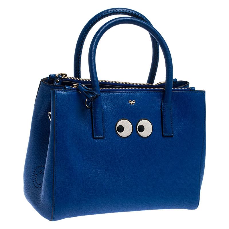 Anya Hindmarch Blue Leather Ebury Tote For Sale at 1stDibs