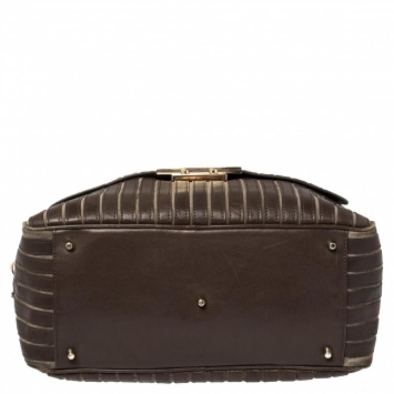 Black Anya Hindmarch Brown/Grey Leather And Suede Bowling Bag For Sale
