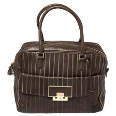 Anya Hindmarch Brown/Grey Leather And Suede Bowling Bag