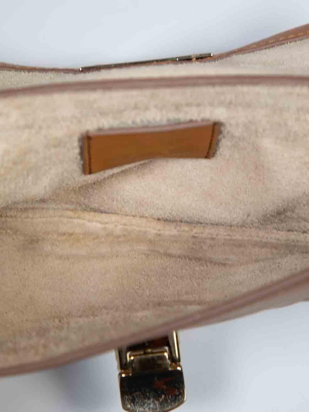 Anya Hindmarch Brown Leather Gold Hardware Clutch For Sale 1