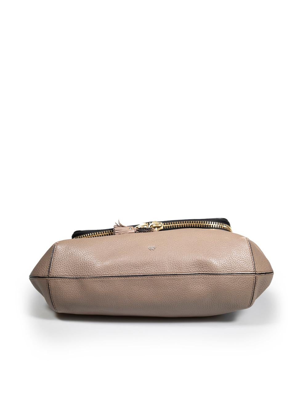 Women's Anya Hindmarch Brown Leather Maxi Zip Crossbody Bag