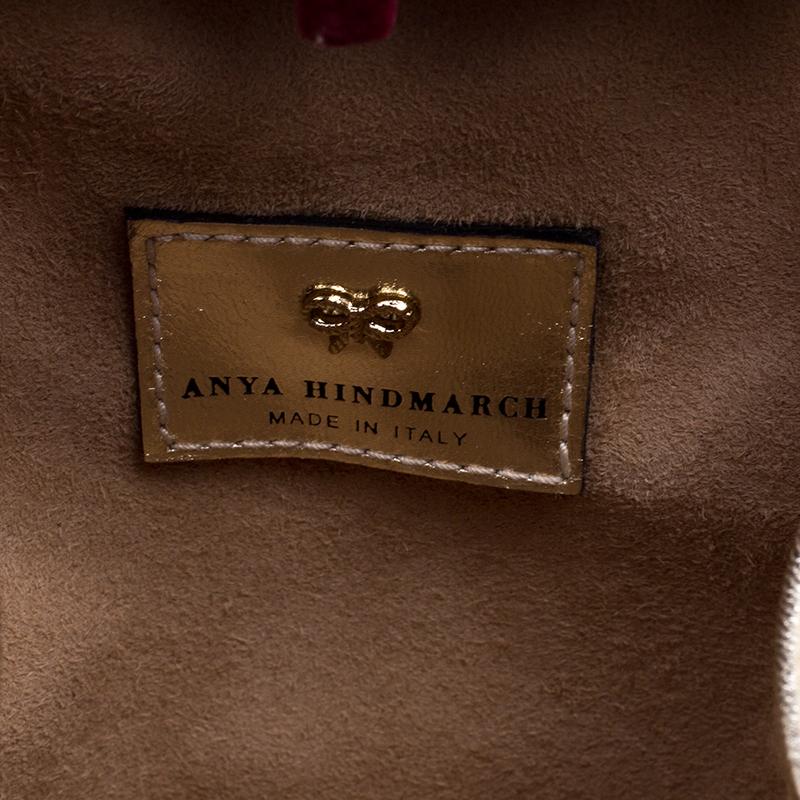 Women's Anya Hindmarch Burgundy Velvet Crisp Packet flocked Evening Bag