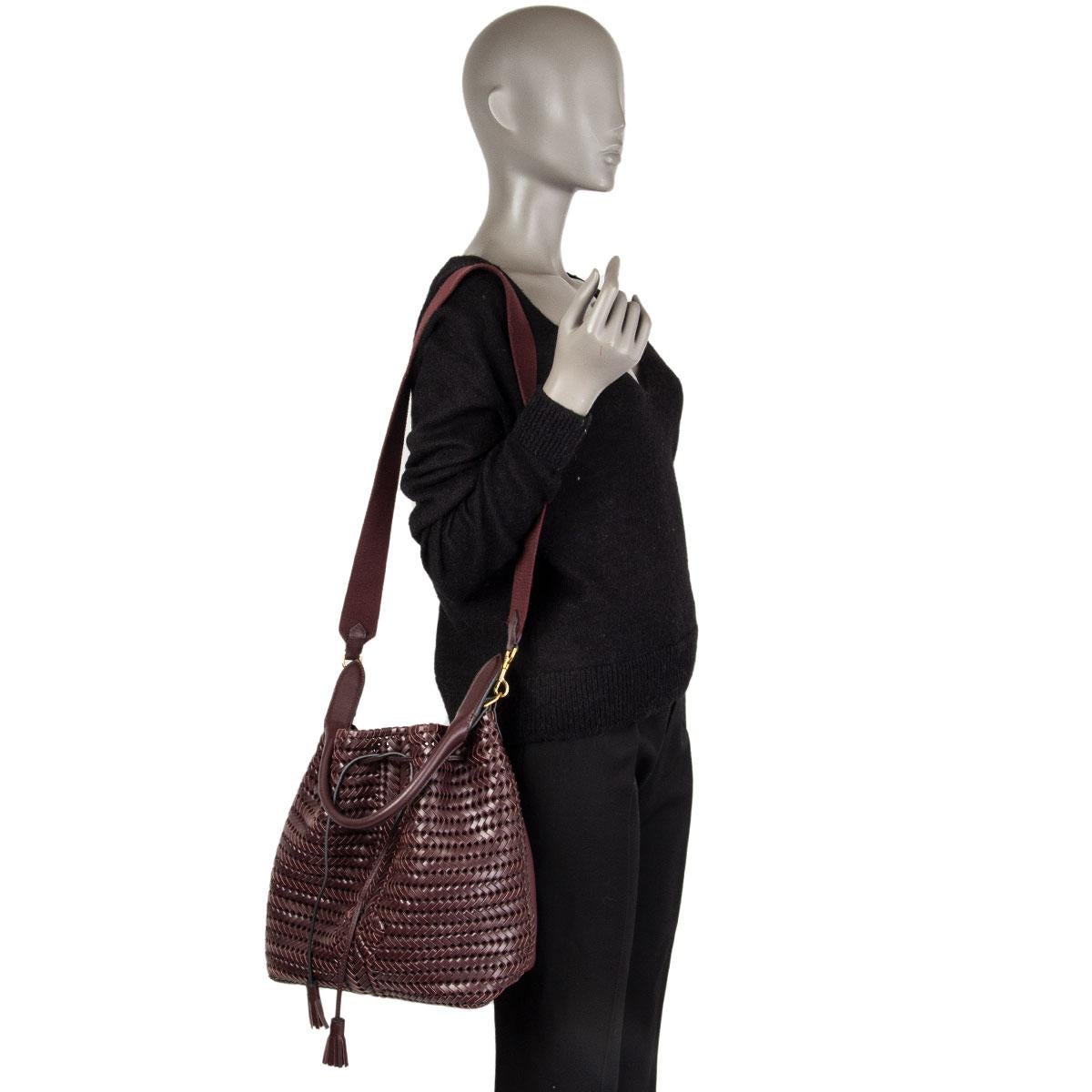 Women's ANYA HINDMARCH burgundy woven leather Bucket Shoulder Bag