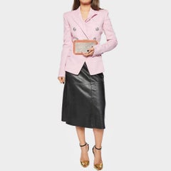 Anya Hindmarch Coral Orange Map Fabric and Suede Duke Box Clutch