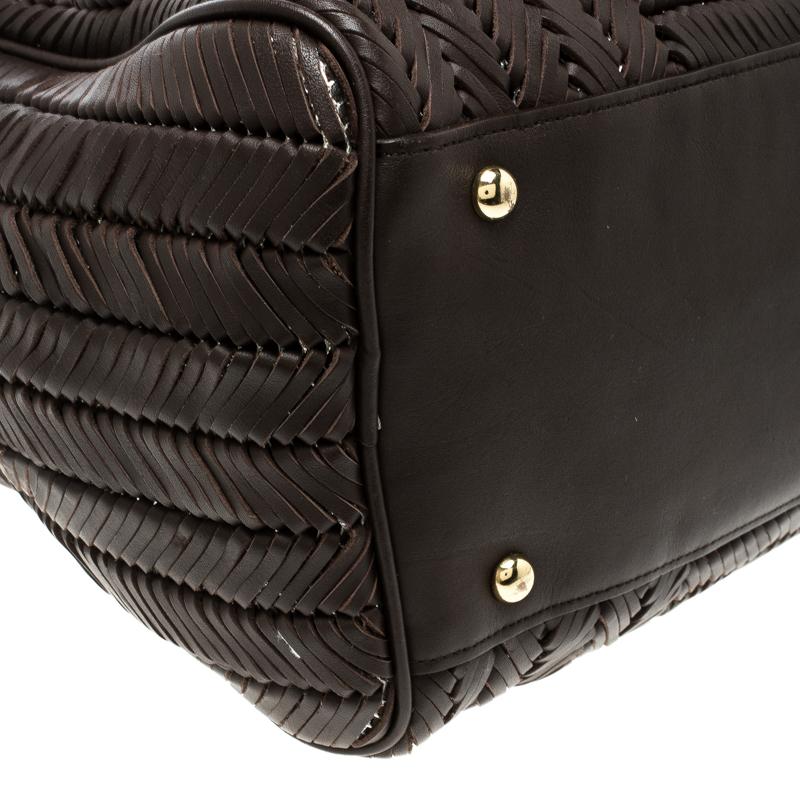 Anya Hindmarch Dark Brown Braided Leather Sydney Bag 1