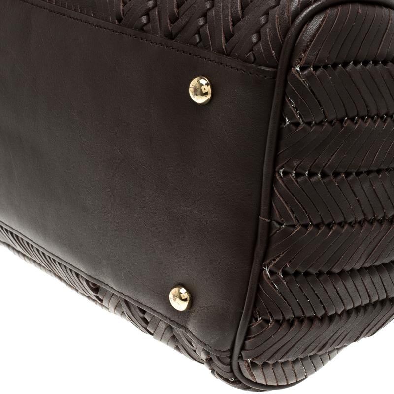 Anya Hindmarch Dark Brown Braided Leather Sydney Bag 2