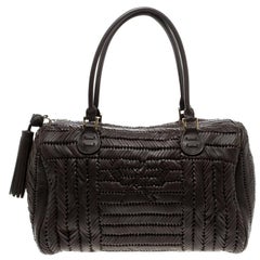 Anya Hindmarch Dark Brown Braided Leather Sydney Bag