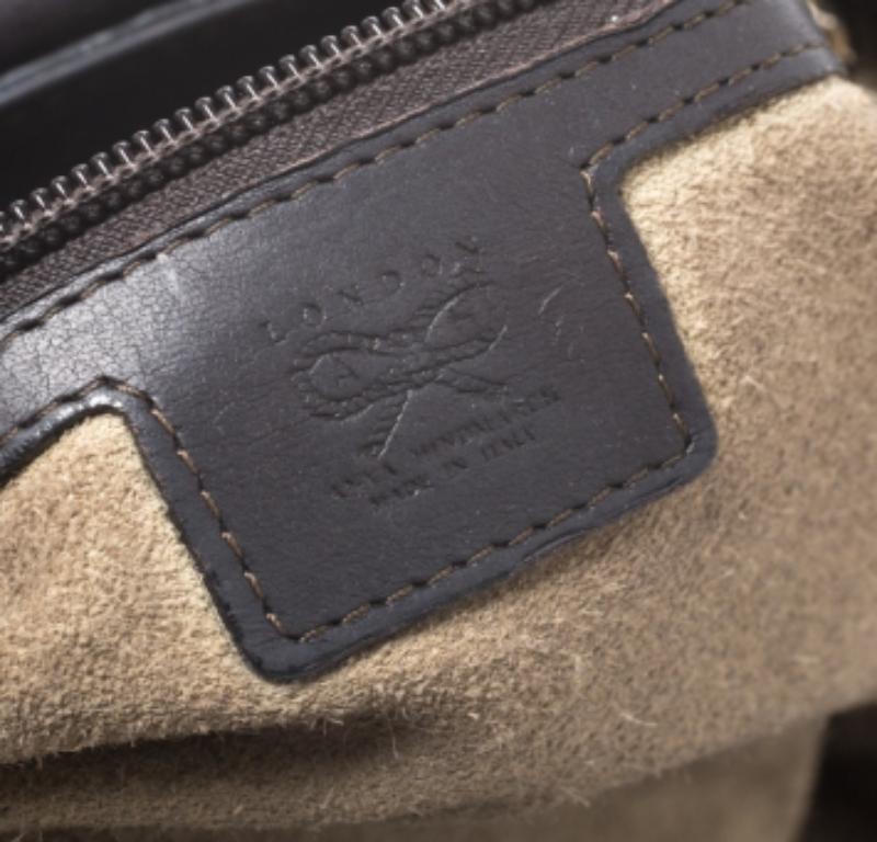 Noir Anya Hindmarch Sac à bandoulière en cuir de python marron foncé en vente