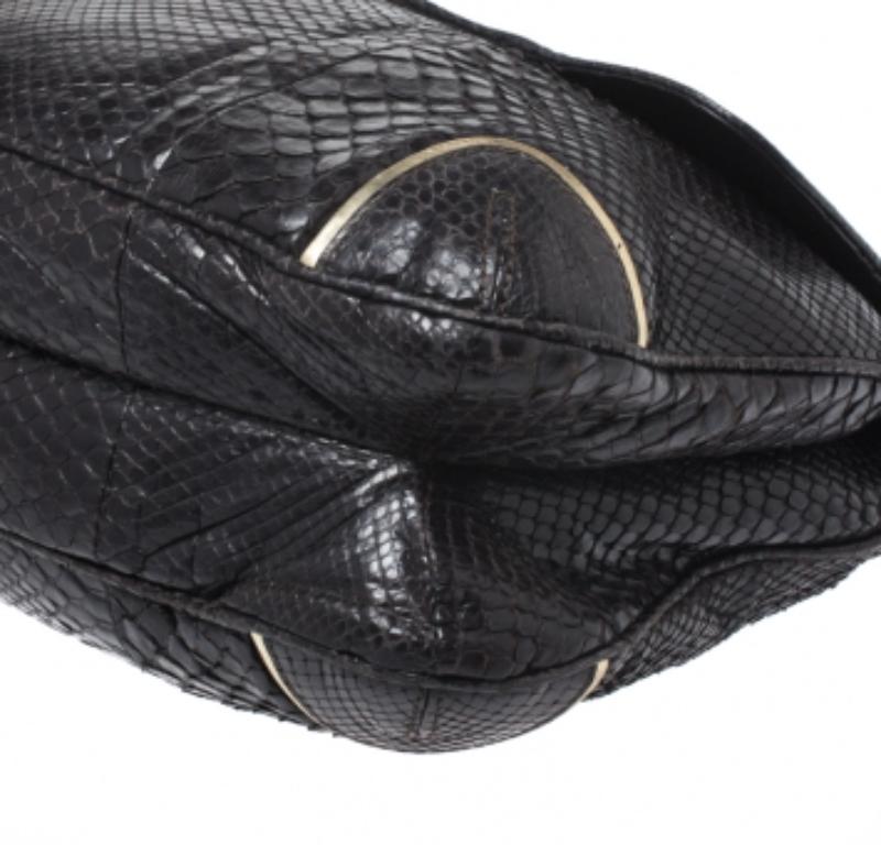 Anya Hindmarch Sac à bandoulière en cuir de python marron foncé Pour femmes en vente