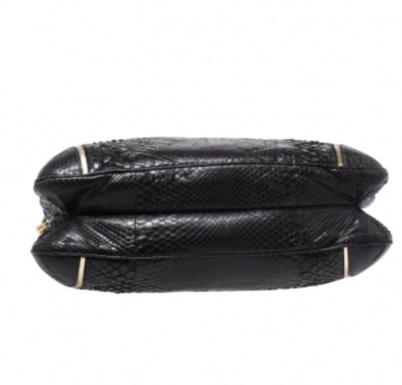 Anya Hindmarch Sac à bandoulière en cuir de python marron foncé en vente 2