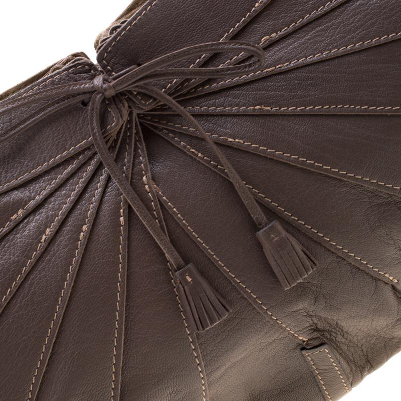 Anya Hindmarch Dark Grey Bow Tassel Leather Hobo 1