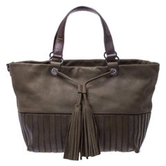 Anya Hindmarch Dark Olive Green Leather Rhodes Tote