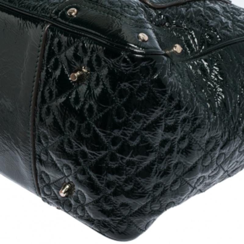 Anya Hindmarch Fourre-tout vert foncé en cuir verni avec logo d'art Pour femmes en vente