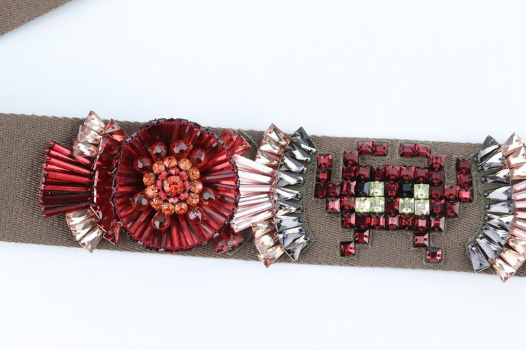 Anya Hindmarch Embellished Canvas And Leather Bag Strap For Sale at 1stDibs