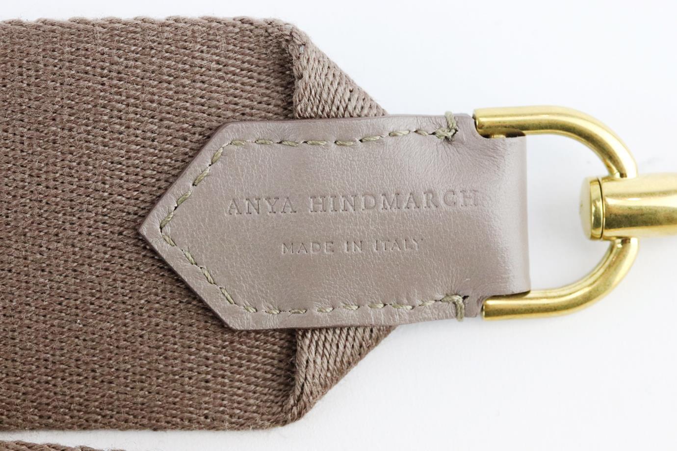 Women's Anya Hindmarch Embellished Canvas And Leather Bag Strap