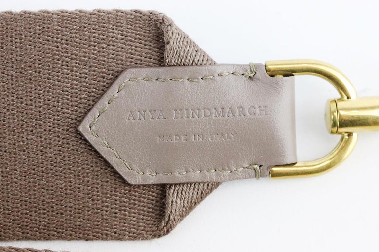 Anya Hindmarch Embellished Canvas And Leather Bag Strap For Sale at 1stDibs