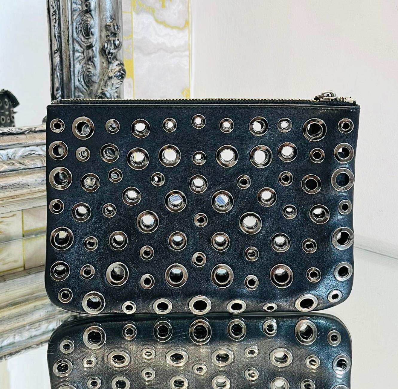 Women's Anya Hindmarch Eyelet Embellished Leather Clutch Bag