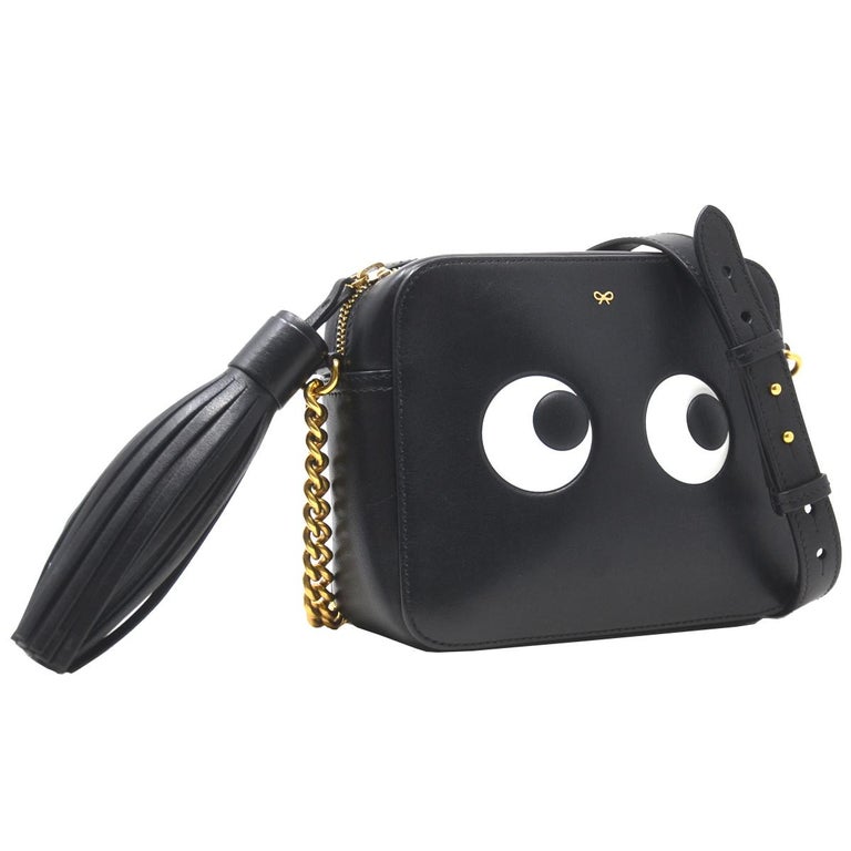 Anya Hindmarch Eyes Black Leather Crossbody Bag at 1stDibs anya