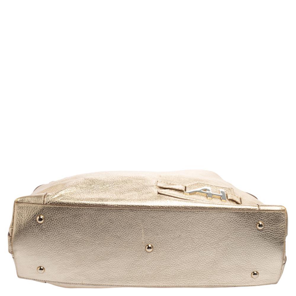 Anya Hindmarch Gold Leather Elrod Hobo 4