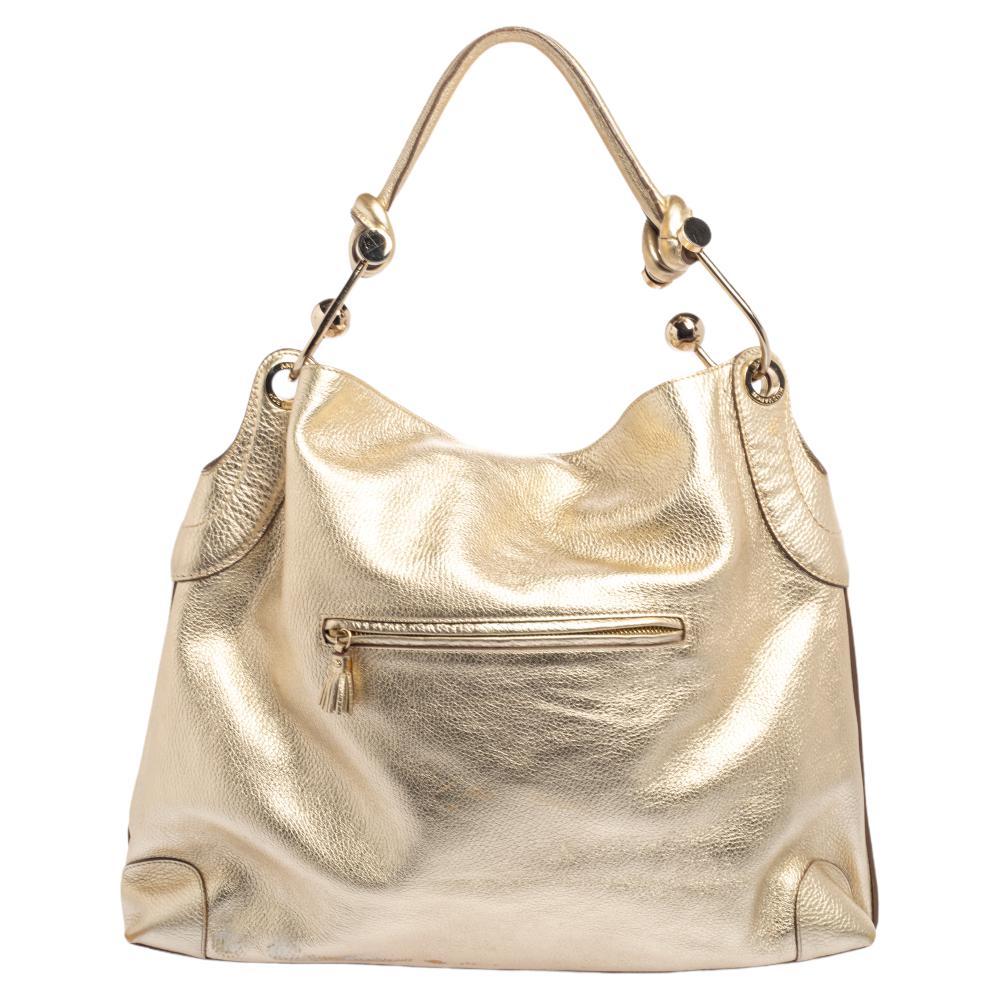 Women's Anya Hindmarch Gold Leather Elrod Hobo