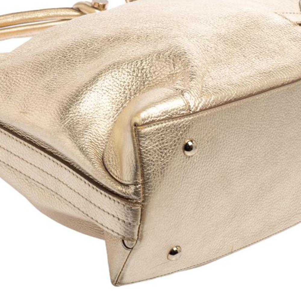 Anya Hindmarch Gold Leather Elrod Hobo 2