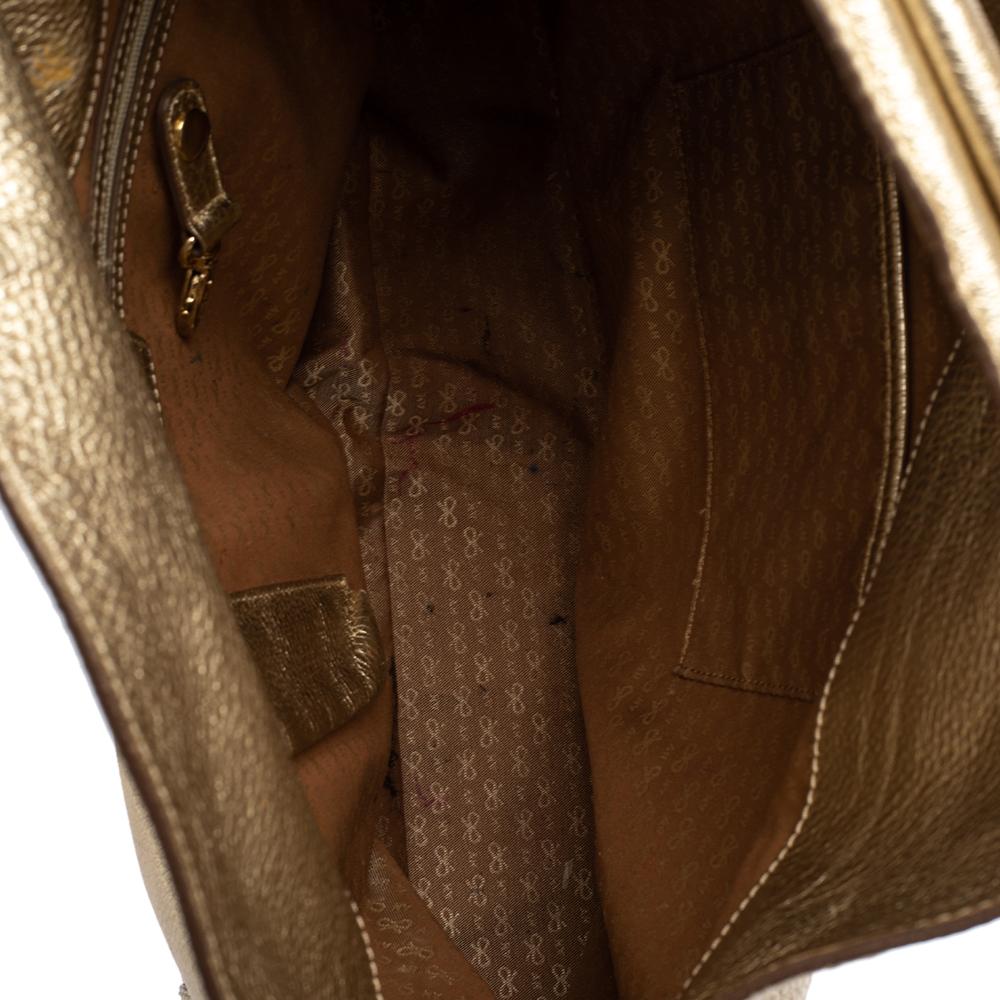 Anya Hindmarch Gold Leather Elrod Hobo 2