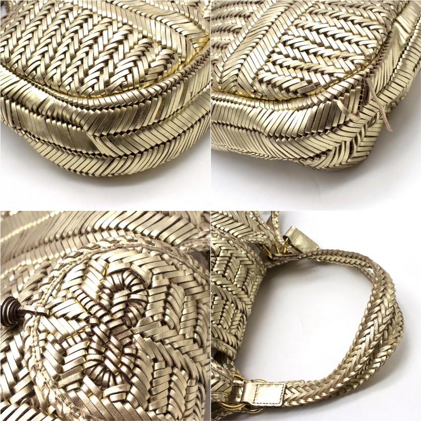 Women's Anya Hindmarch Gold Woven-Leather Bag