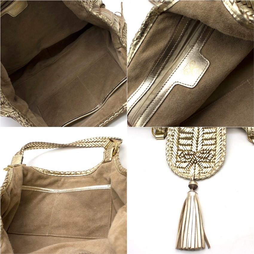 Anya Hindmarch Gold Woven-Leather Bag 1