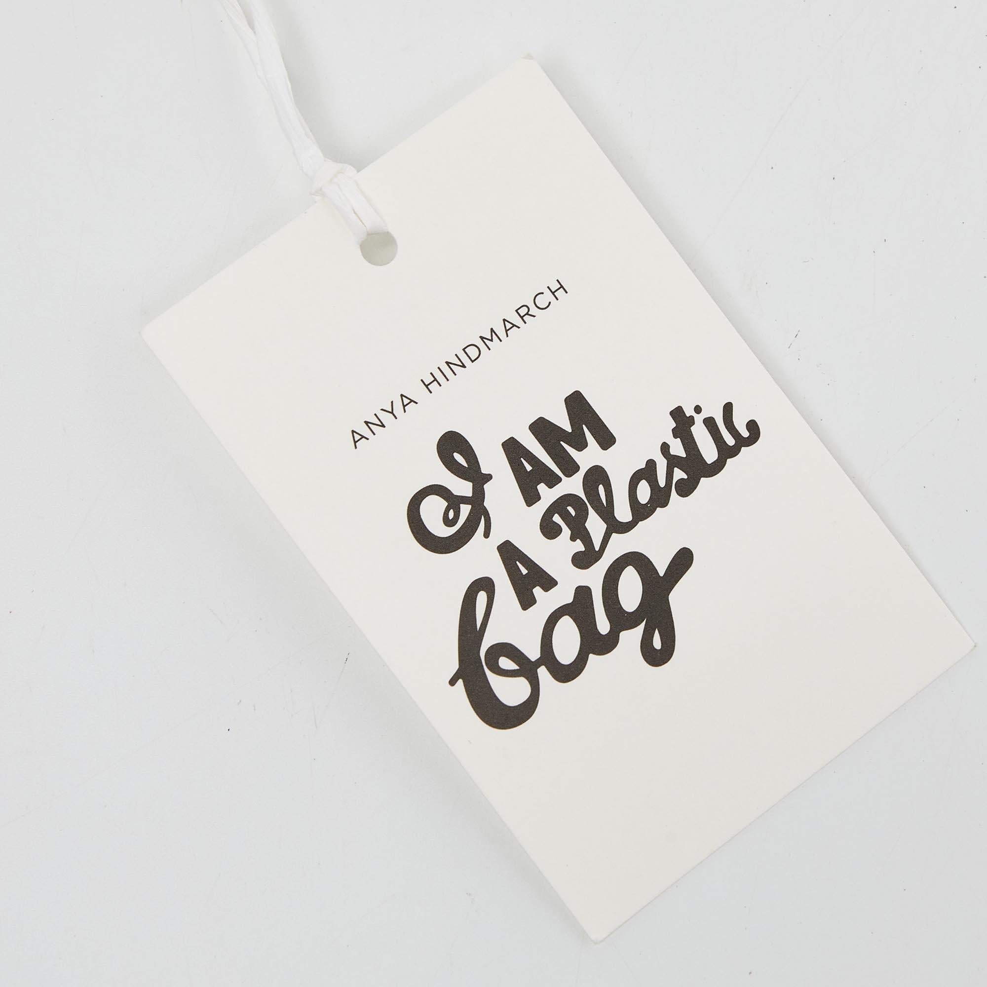 Anya Hindmarch Grey/Black Coated Canvas 'I AM A PLASTIC BAG