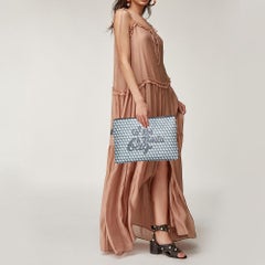 Anya Hindmarch Grey/Black Coated Canvas 'I AM A PLASTIC BAG" Laptop Case