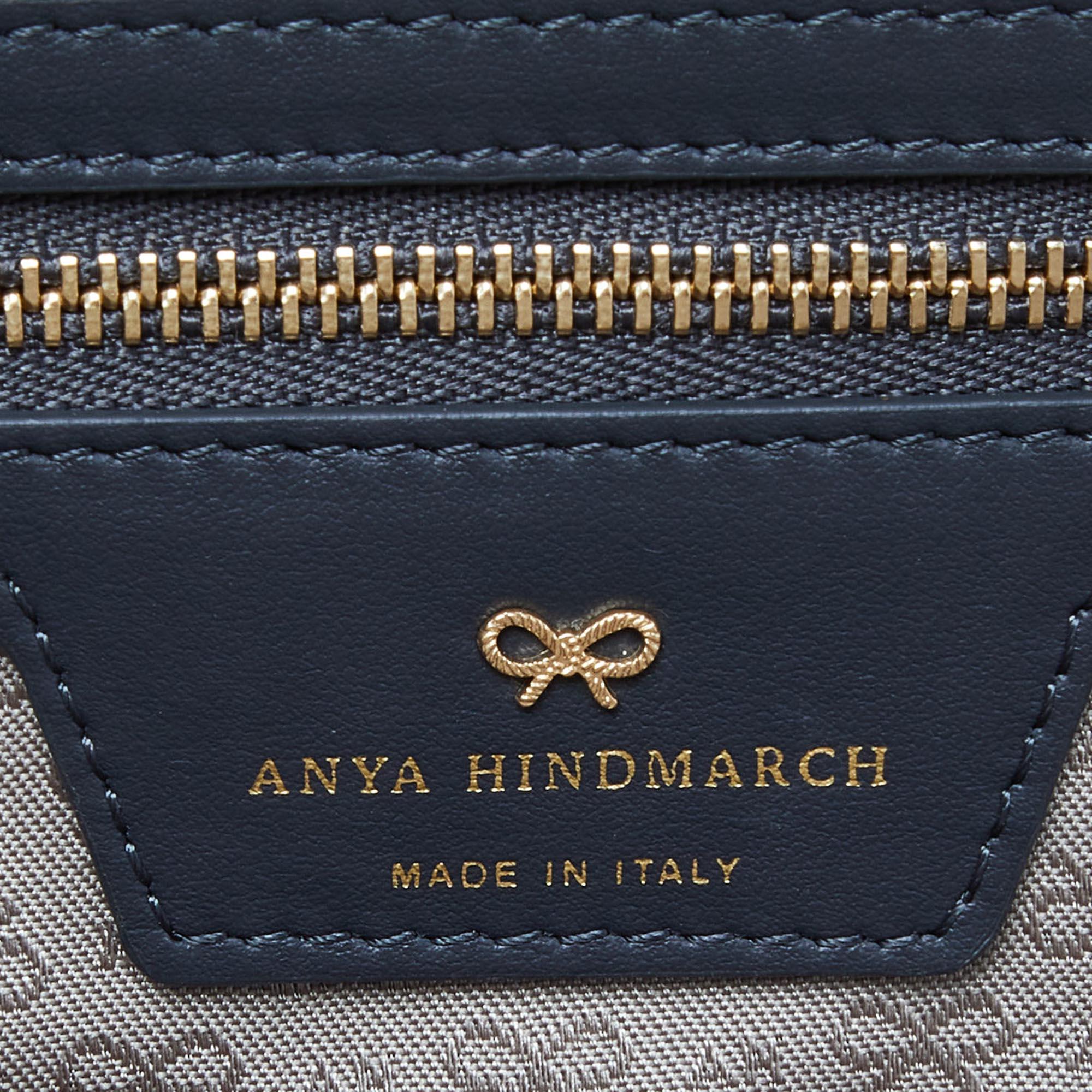 Anya Hindmarch Grey/Black Coated Canvas 'I AM A PLASTIC BAG