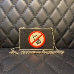 Anya Hindmarch Leather No Cellphone Box Chain Evening Clutch