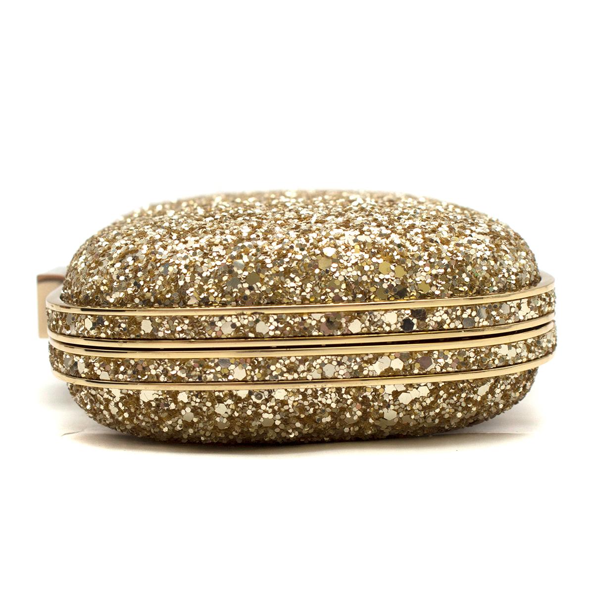 anya hindmarch gold glitter clutch