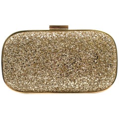 Anya Hindmarch Marano Gold Glitter Clutch One size