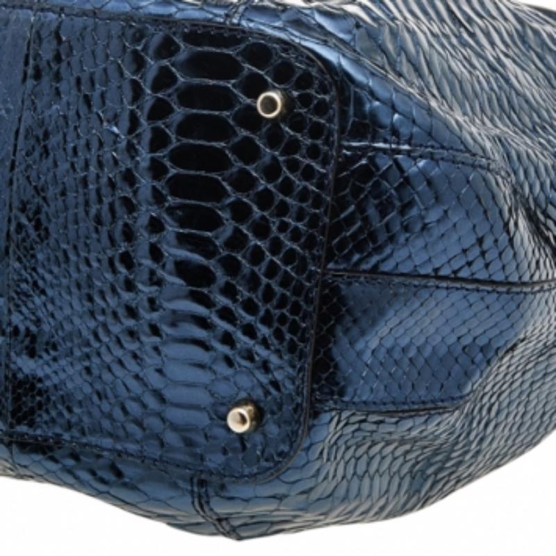 Anya Hindmarch Fourre-tout Hector en python bleu métallisé Pour femmes en vente