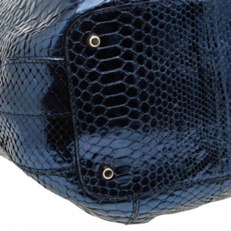 Anya Hindmarch Fourre-tout Hector en python bleu métallisé en vente 1