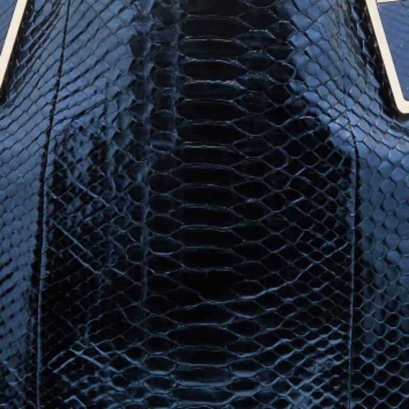 Anya Hindmarch Fourre-tout Hector en python bleu métallisé en vente 2