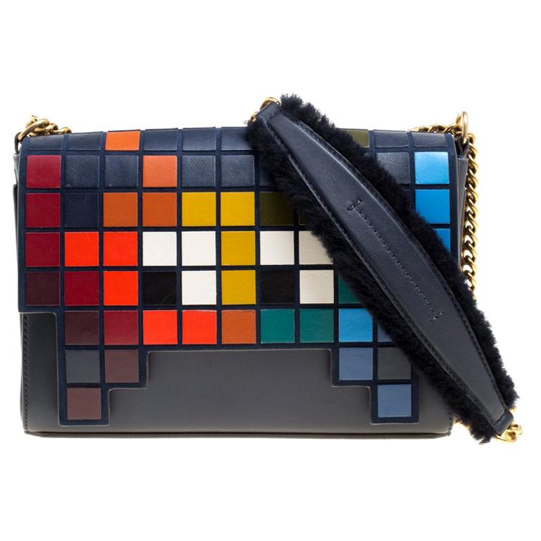 Anya Hindmarch Multicolor Leather Ephson Space Invaders Shoulder