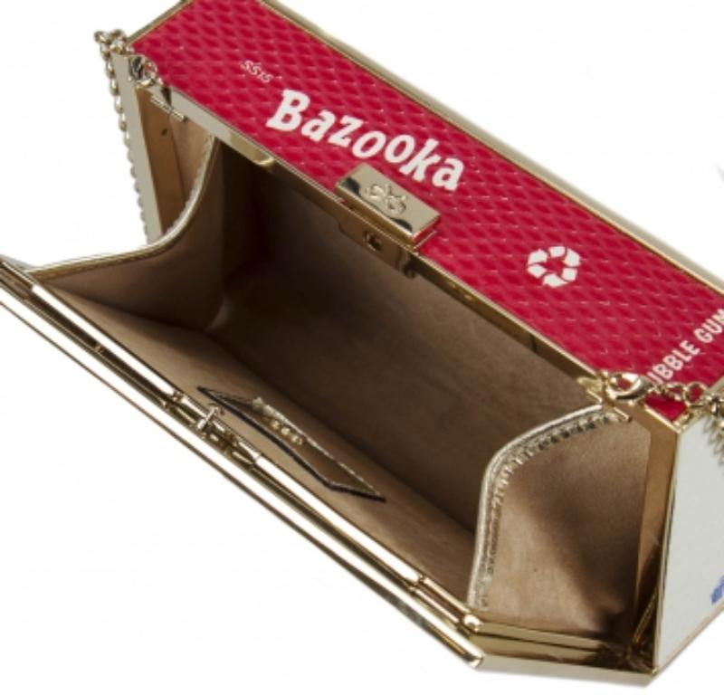 Gray Anya Hindmarch Multicolor Snakeskin Bazooka Imperial Clutch