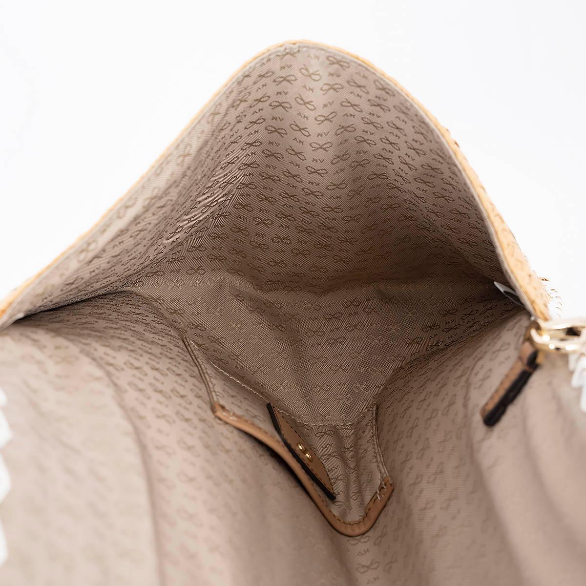 ANYA HINDMARCH natural raffia SMILEY Clutch Bag For Sale 1
